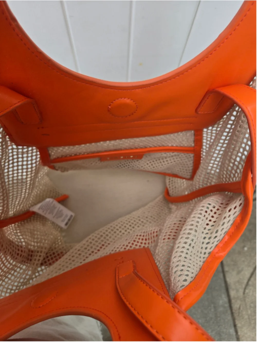 Women's Zingara Orange & Beige Mesh Tote Bag One Size